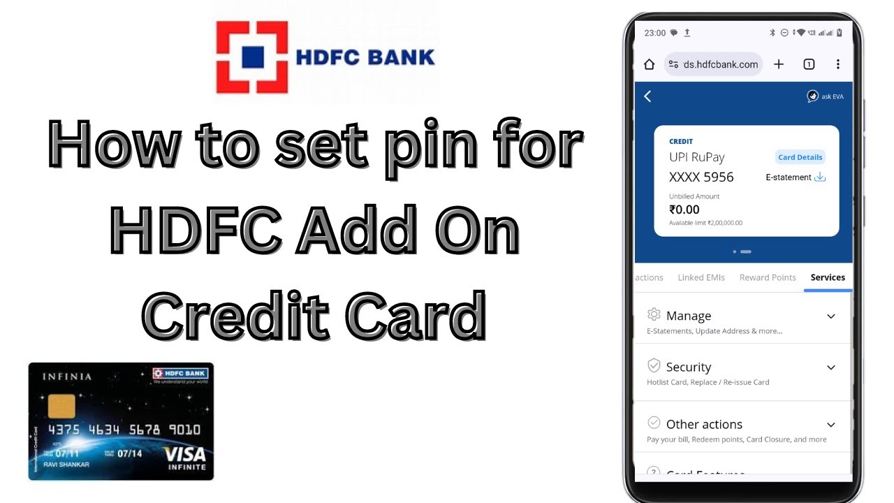 How to set Pin for HDFC Add On Credit Card || HDFC Add On Pin kaise set kare