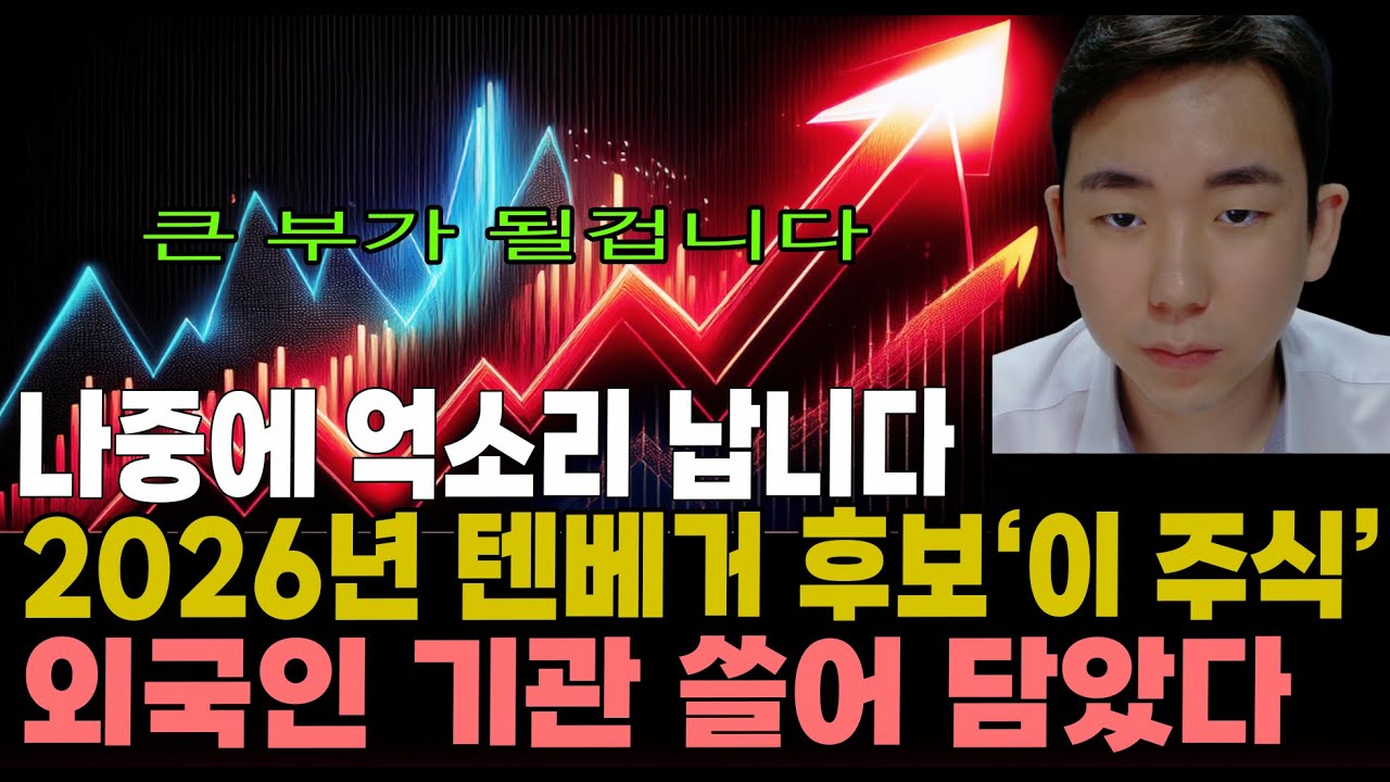 [주식]나중에 억소리 납니다. 2026년 텐베거 후보 '이 주식' 외국인 기관 쓸어 담았다