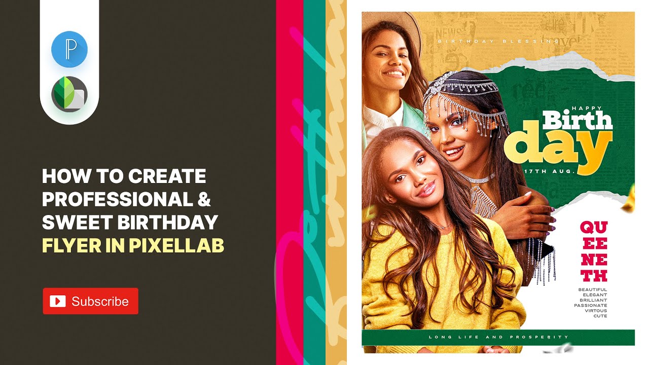 How to Create Birthday Flyer Design in Pixellab (Fully Explained Pixellab Tutorial)