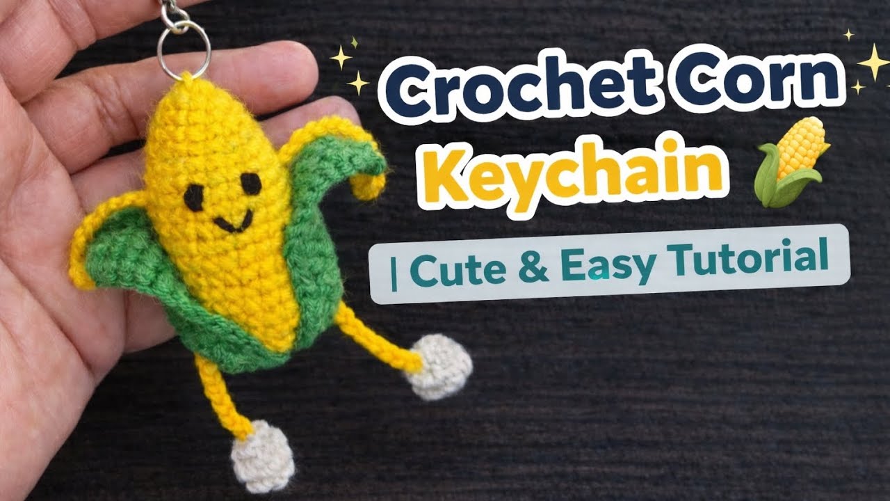 Crochet Corn Keychain 🌽 | Cute & Easy Tutorial