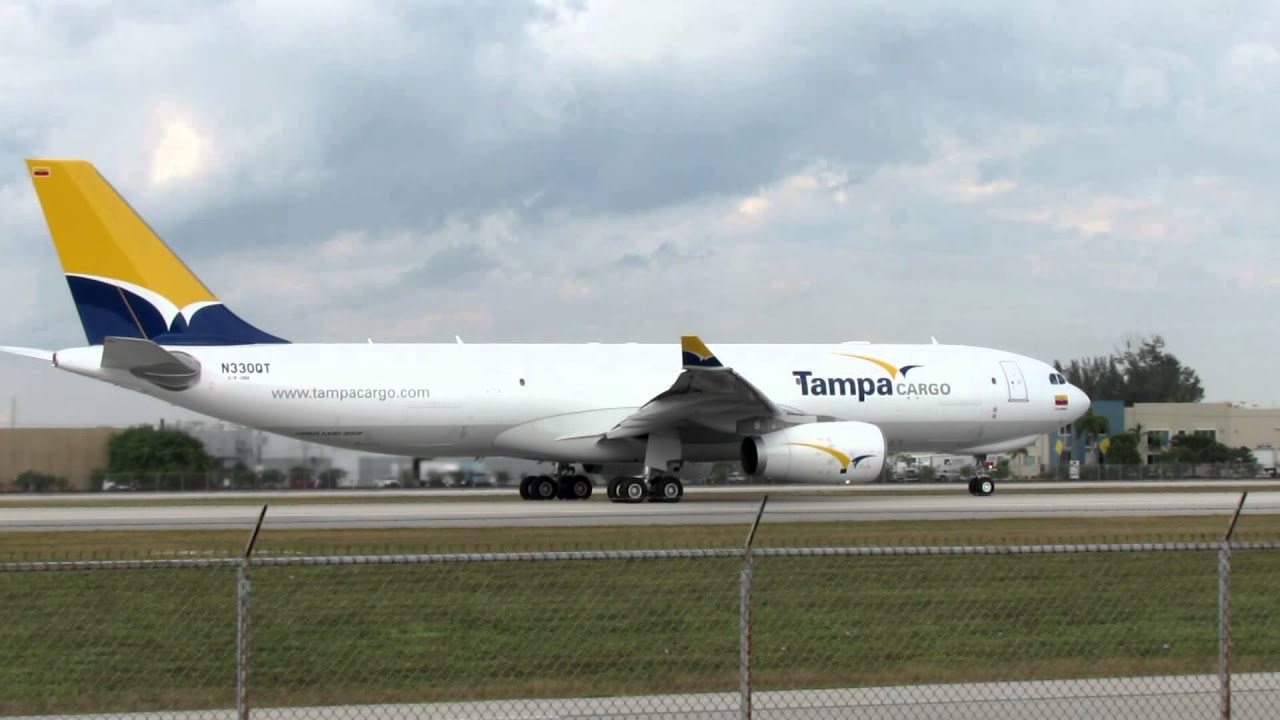 Tampa Cargo Airlines Airbus A330-200F Departing Miami [HD] - January 20, 2013