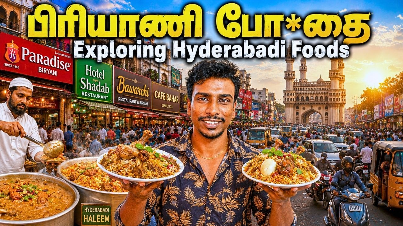 🍲Hunting Hyderabad Famous Biryani | Bawarchi | Chaminar | Nayab | Tamil Travel Vlog