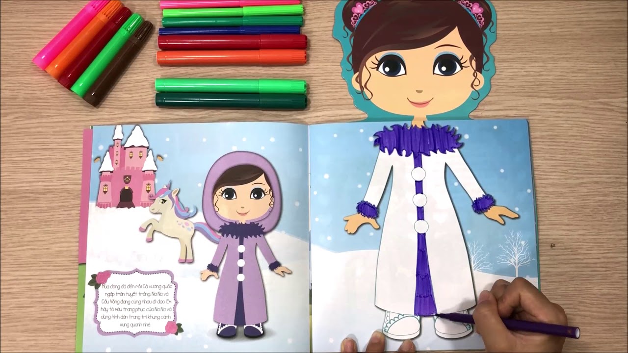 Sách dán hình trang điểm váy đầm công chúa Na Na - Những ngôi sao nhỏ - Sticker book (Chim Xinh)