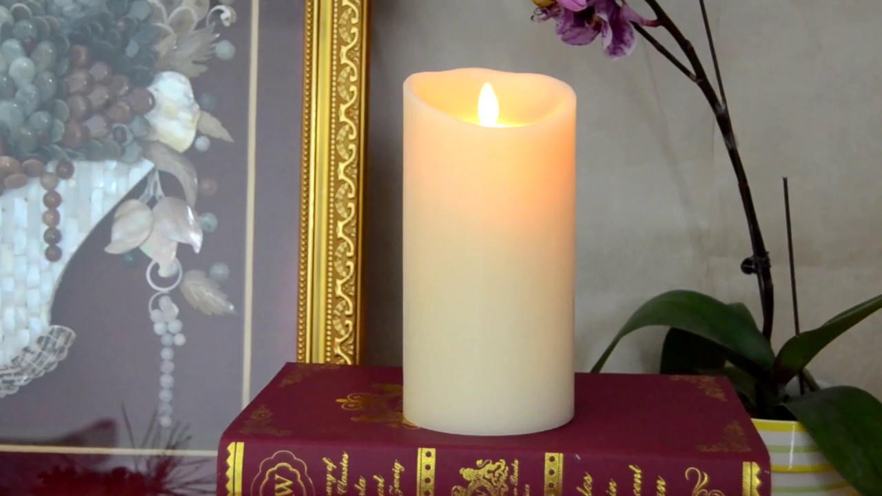 Wave top white led pillar candles 7 inches