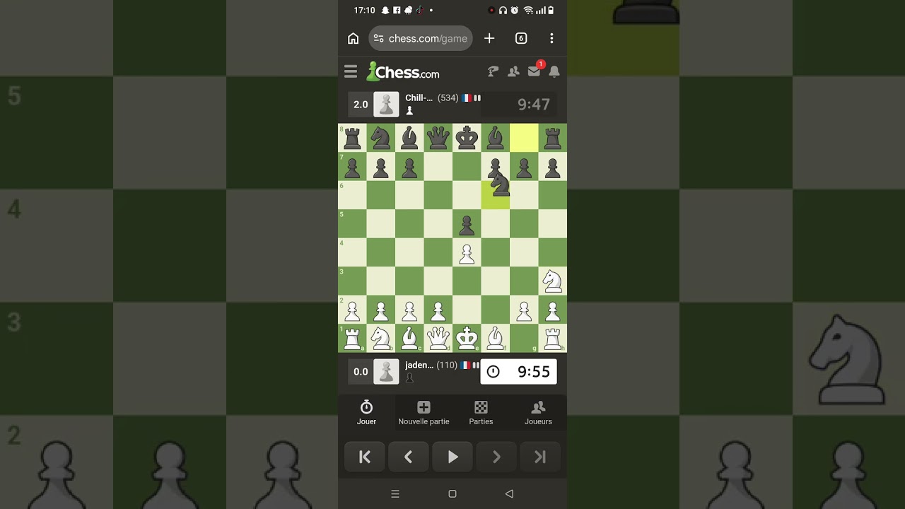 Chess.com deso si il y a des gens fort mais je suis vrm nul deso les bon joueur 😢😢😢😢