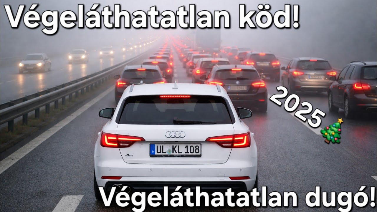 Hazautazás Németországból Karácsony ajándéka a végeláthatatlan dugók!!! #audi #audia4avant 