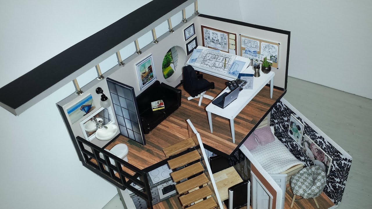 DIY Miniature Architect Designer Dollhouse