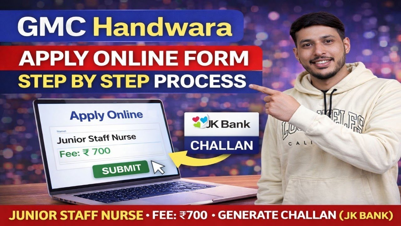 GMC Handwara Junior Staff Nurse Online Form 2026 | How to Apply Step by Step | Full Process