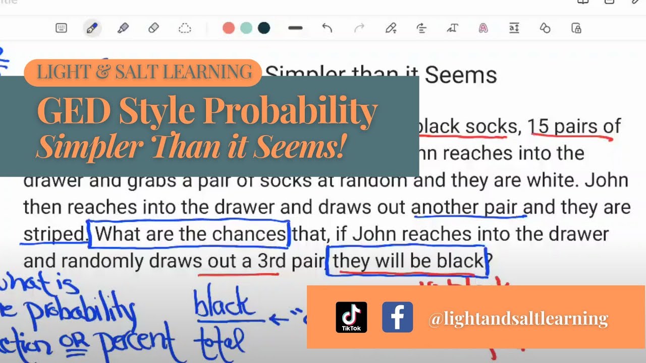 GED Style Probability: Simpler Than it Seems!
