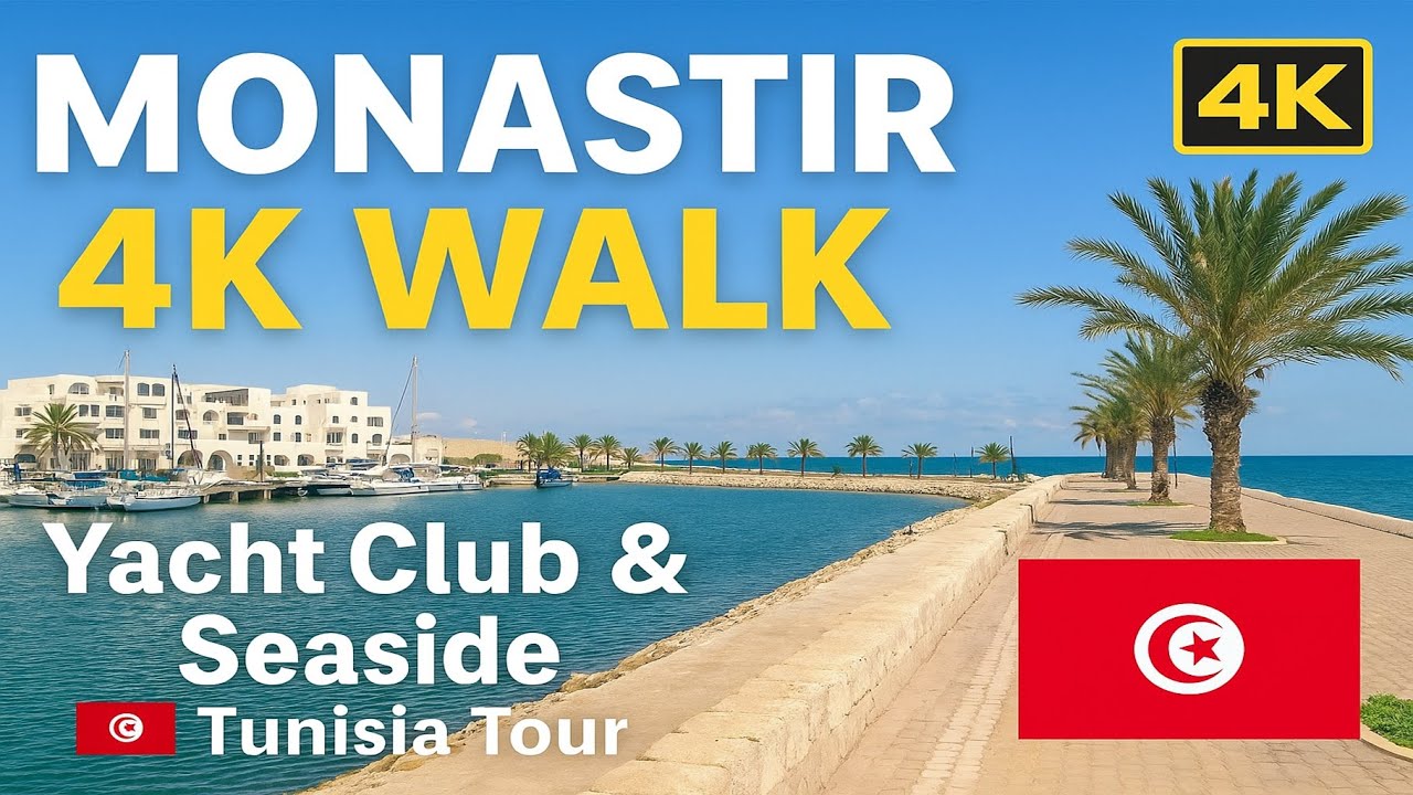 MONASTIR 4K Walk 🇹🇳 | Tunisia Yacht Club & Seaside Views 🌊⛵ | Part 1