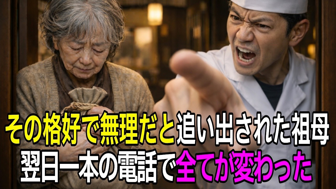 【スカッと】『その格好で大丈夫？』銀座の高級寿司店で見下された祖母。「わかりました」翌日、1本の電話が…。【シニア】