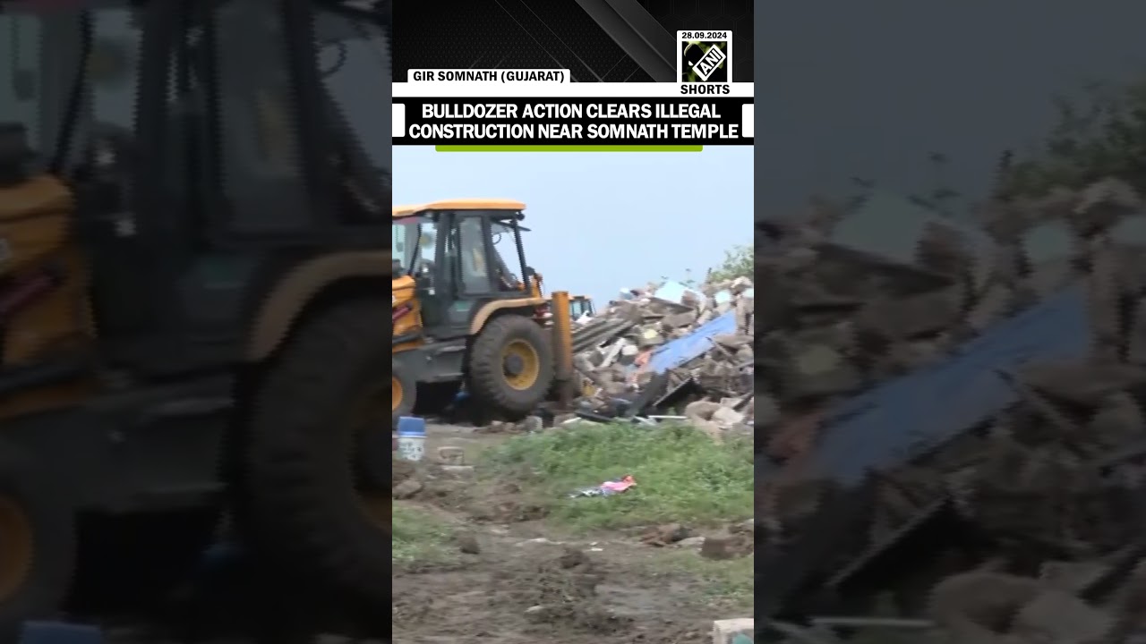 Gujarat: Bulldozer action clears 102 acres of illegal construction near Somnath Temple