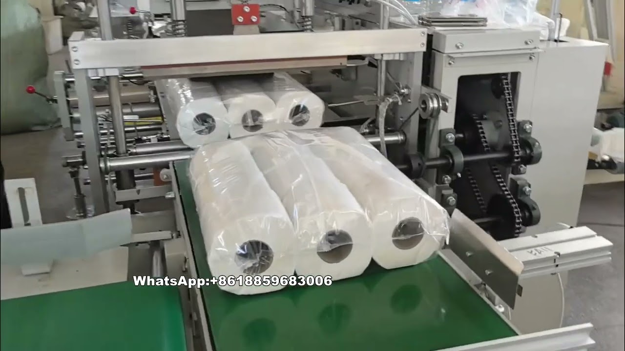 Kitchen Towels Paper And Toilet Paper Rolls Wrapped Packing Machine Production Line