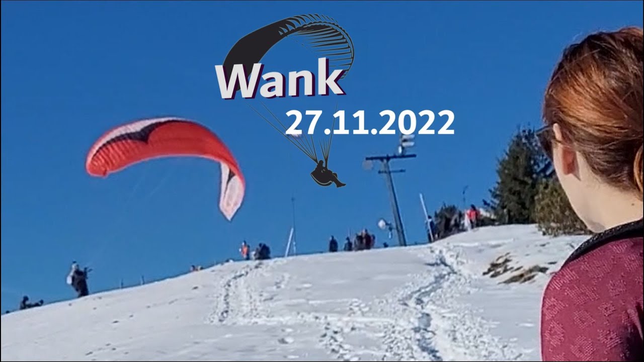 Schwieriger Seitenwindstart im ersten Schnee. Hike & Fly am Wank.
