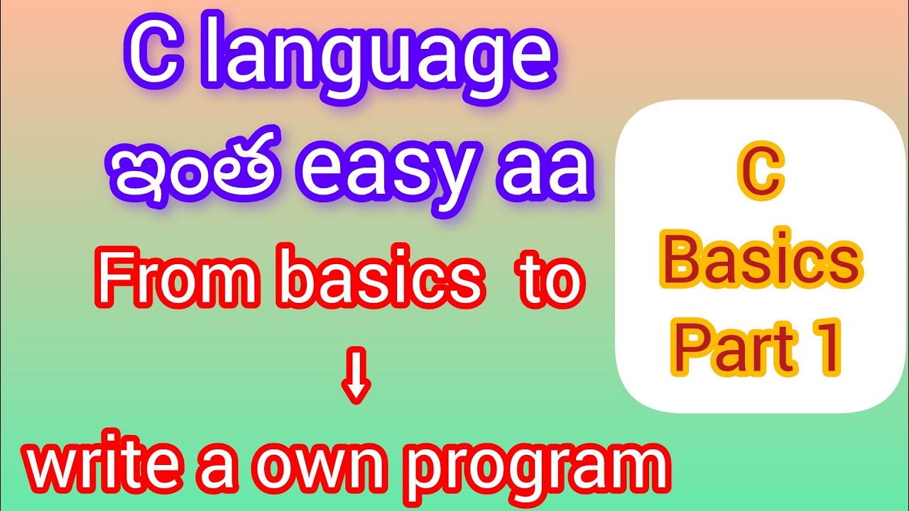 c language in telugu very easy ||for beginners||easy to understand||#youtube||#trending