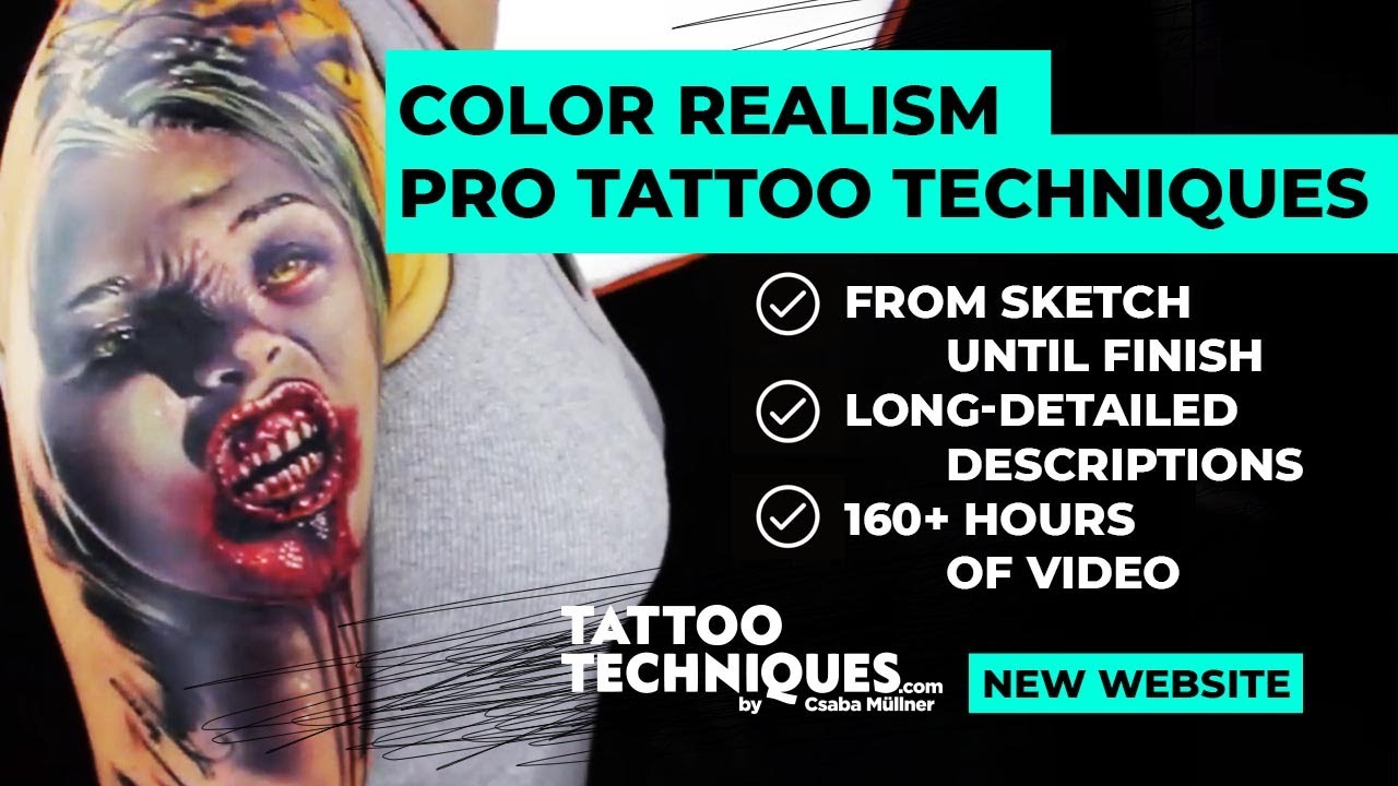 VAMPIRE TATTOO PROCESS - Timelapse - Color Realism