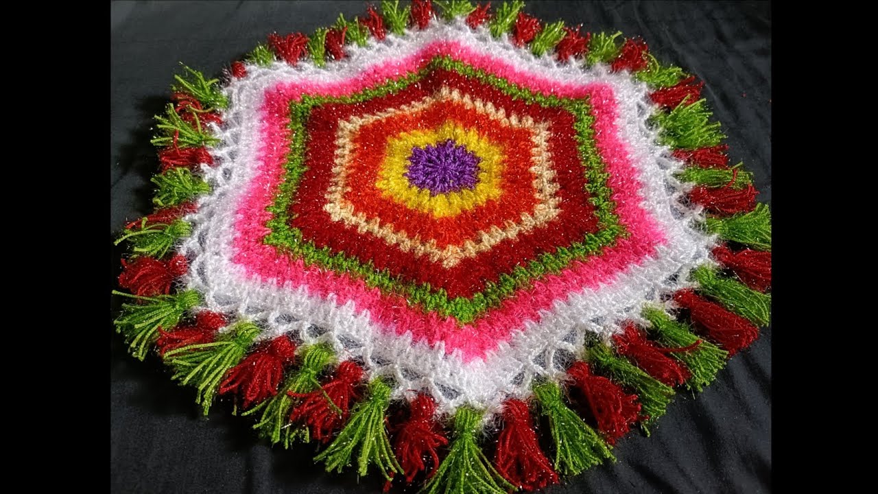 षटकोनी आकाराचा रुमाल विणण्याची सोपी पद्धत ते पण मराठीमध्ये/woolen thalpose/ lokarvinkam