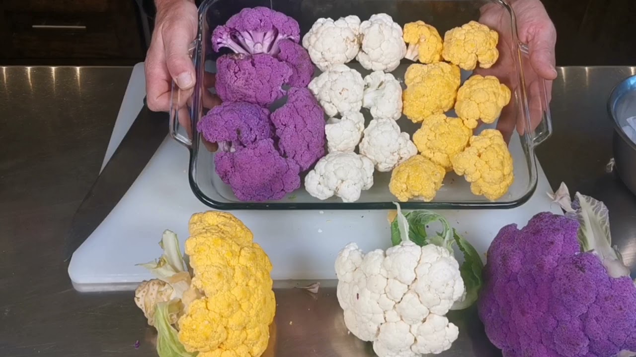 C&oacute;mo blanquear coliflor morada, blanca y amarilla, bocadillos vegetarianos, ensaladas, guarniciones