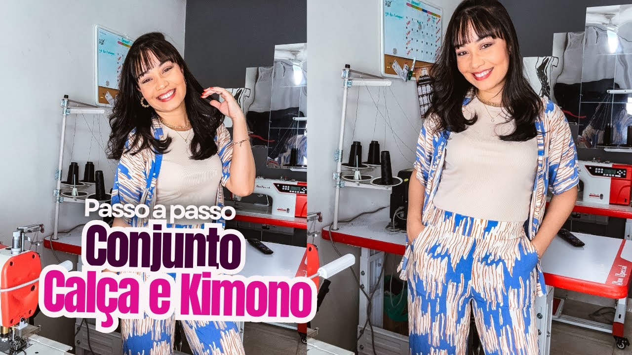 Passo a passo conjunto calça com kimono