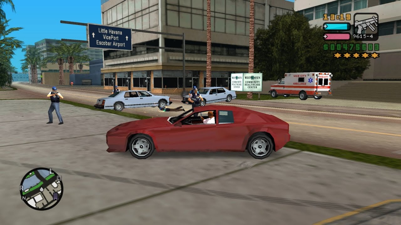 GTA Vice City Stories Insane 6 Star Wanted Level Police Army Shootout + Escape