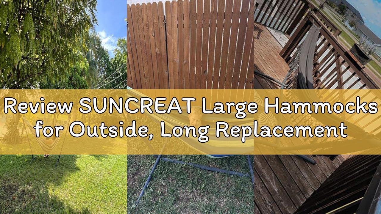 Review SUNCREAT Large Hammocks for Outside, Long Replacement Hammock Two Person for Stand, Blue Whit