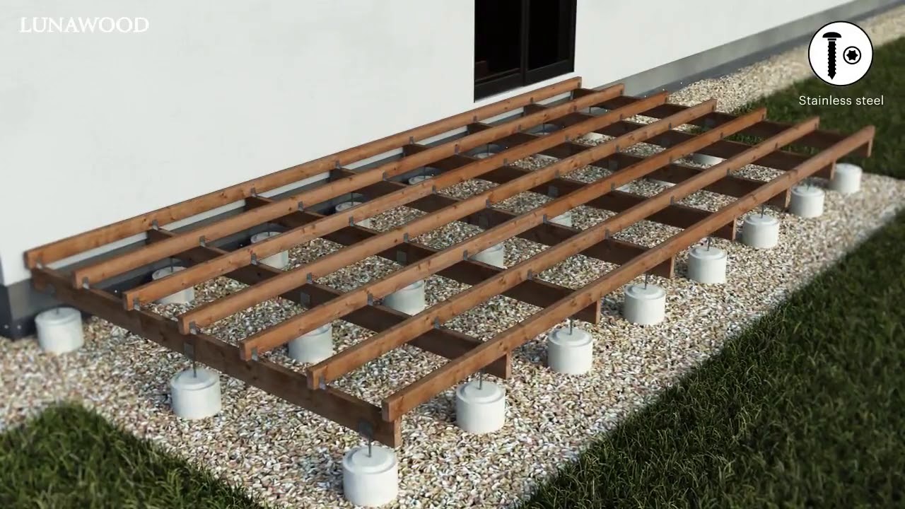 Montaj terasa deck pin thermo Lunawood Profix 2