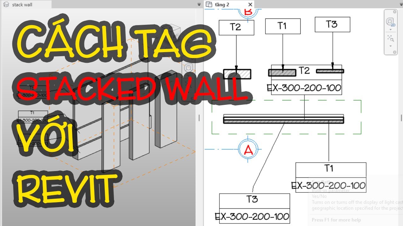 Tổng hợp 2 cách Tag cho Stack wall trong Revit 2023