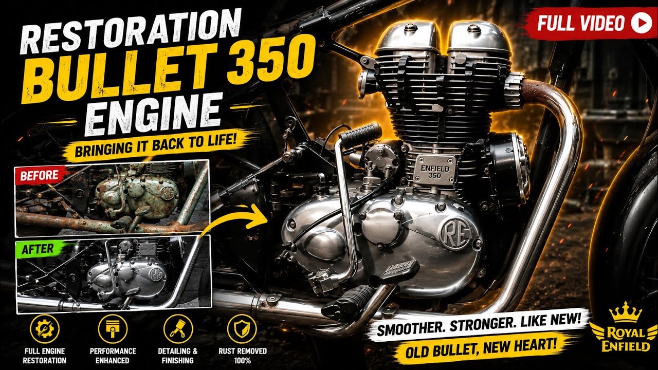 Royal Enfield classic 350 full engine rebuild & Restoration || full work