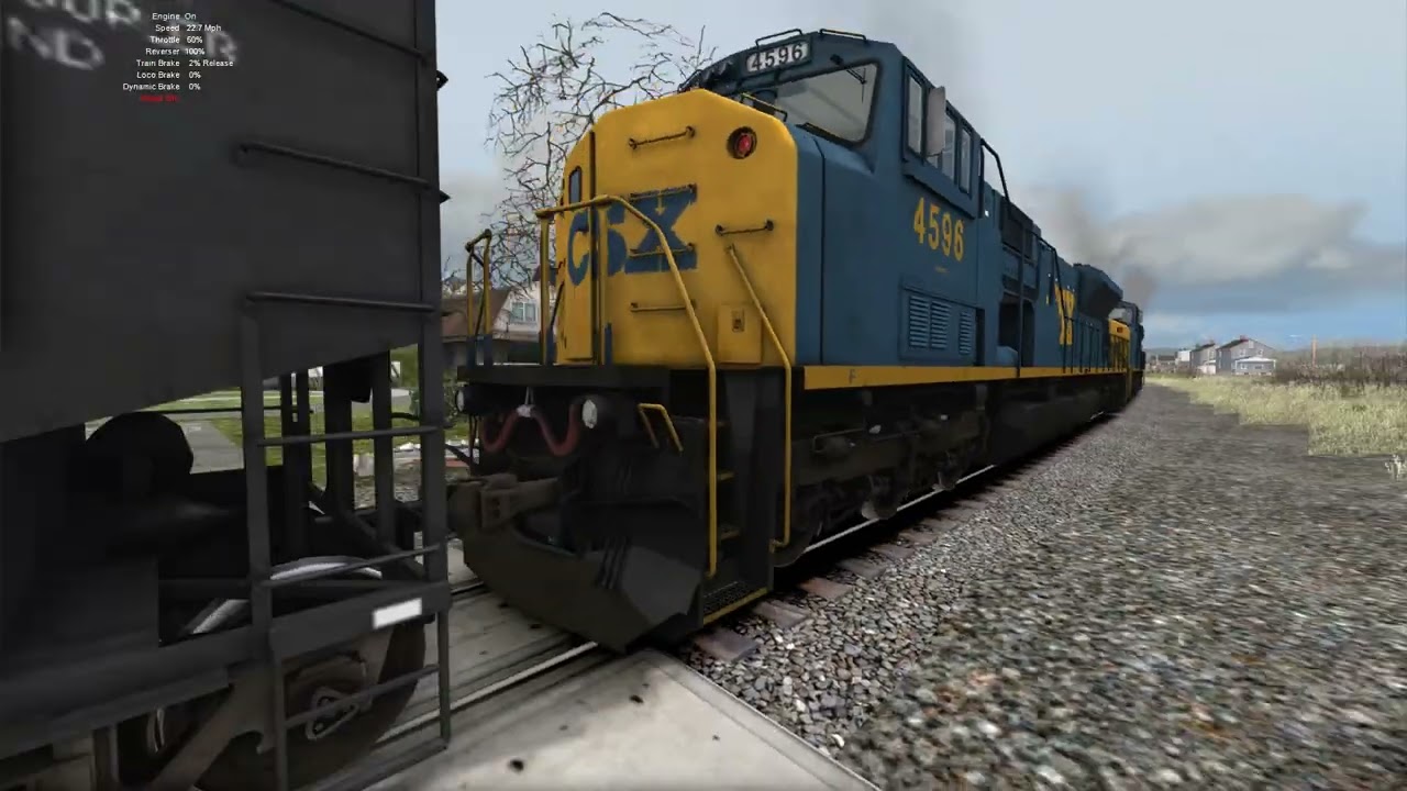 CSX Train N71 4593 Loaded Coal Train near Fredericktown