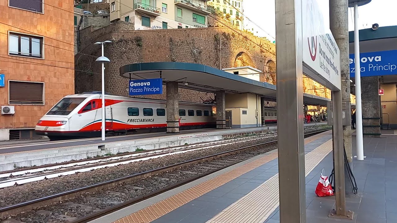 Treni pomeridiani alla stazione di Genova Piazza Principe (regionali, intercity, merci, e freccie.