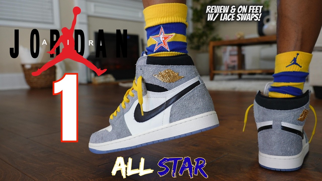 2026 JORDAN 1 HIGH OG ALL STAR COOL GREY DETAILED REVIEW & ON FEET W LACE SWAPS!