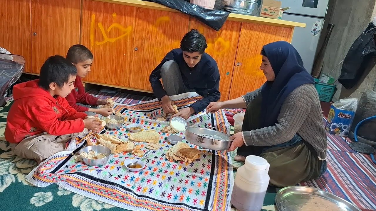 Morning Routine in Village Life: Caring for Goats, Having Breakfast, and Washing by the River