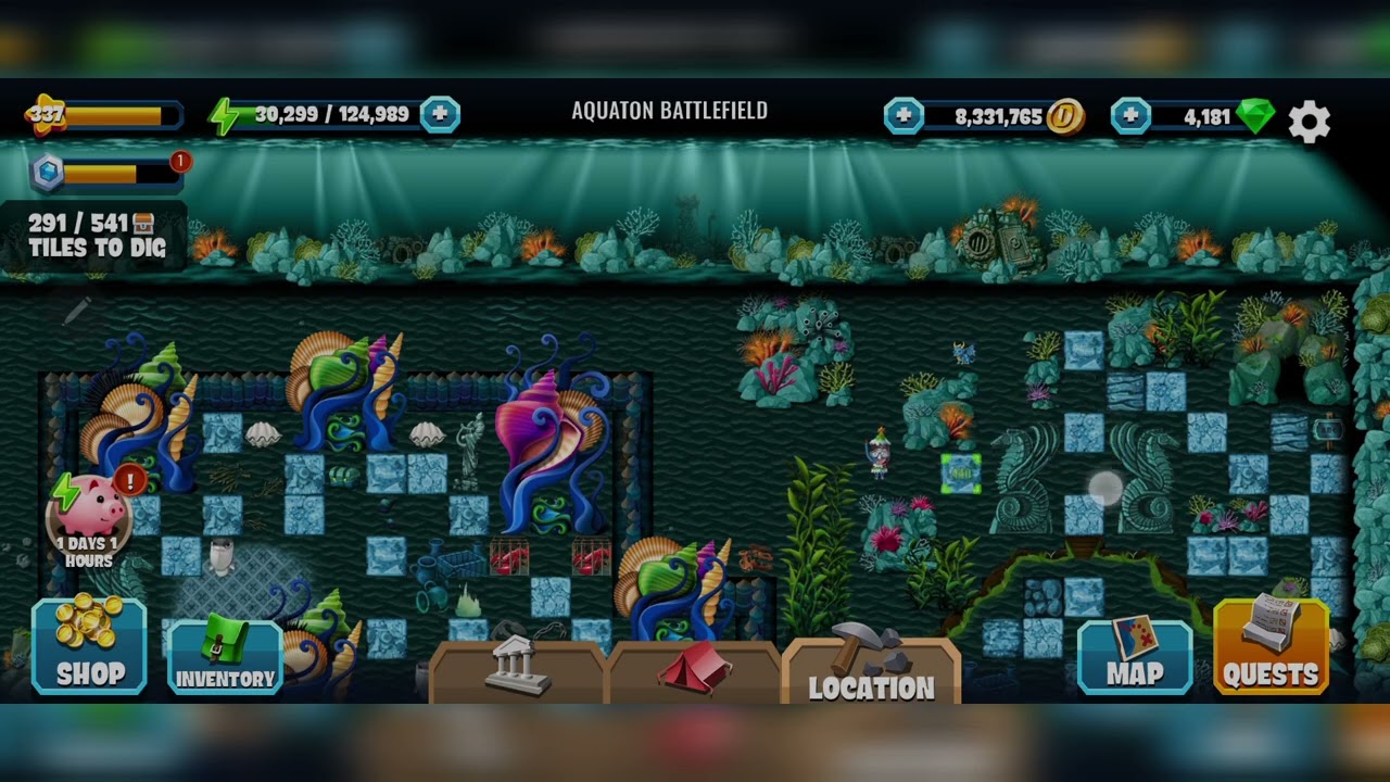 Aquaton Battlefield|Gaia|Atlantis|Diggy's Adventure 
