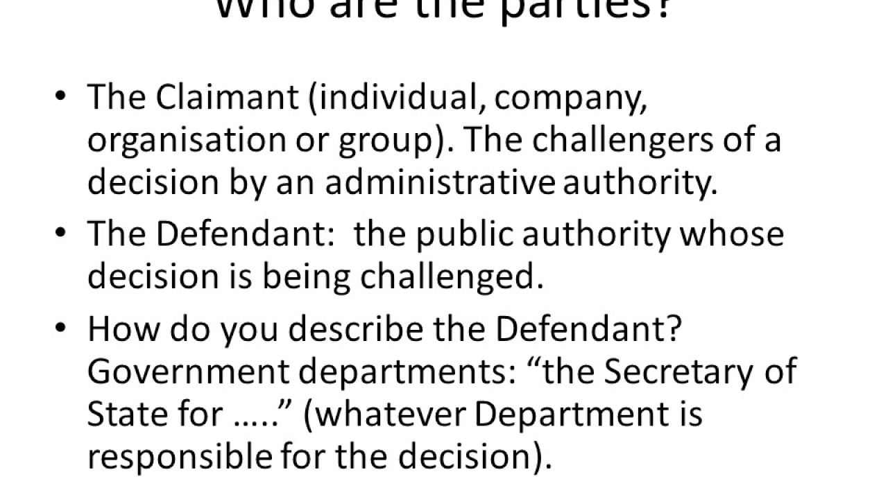 General Points about Bringing a Claim for Judicial Review