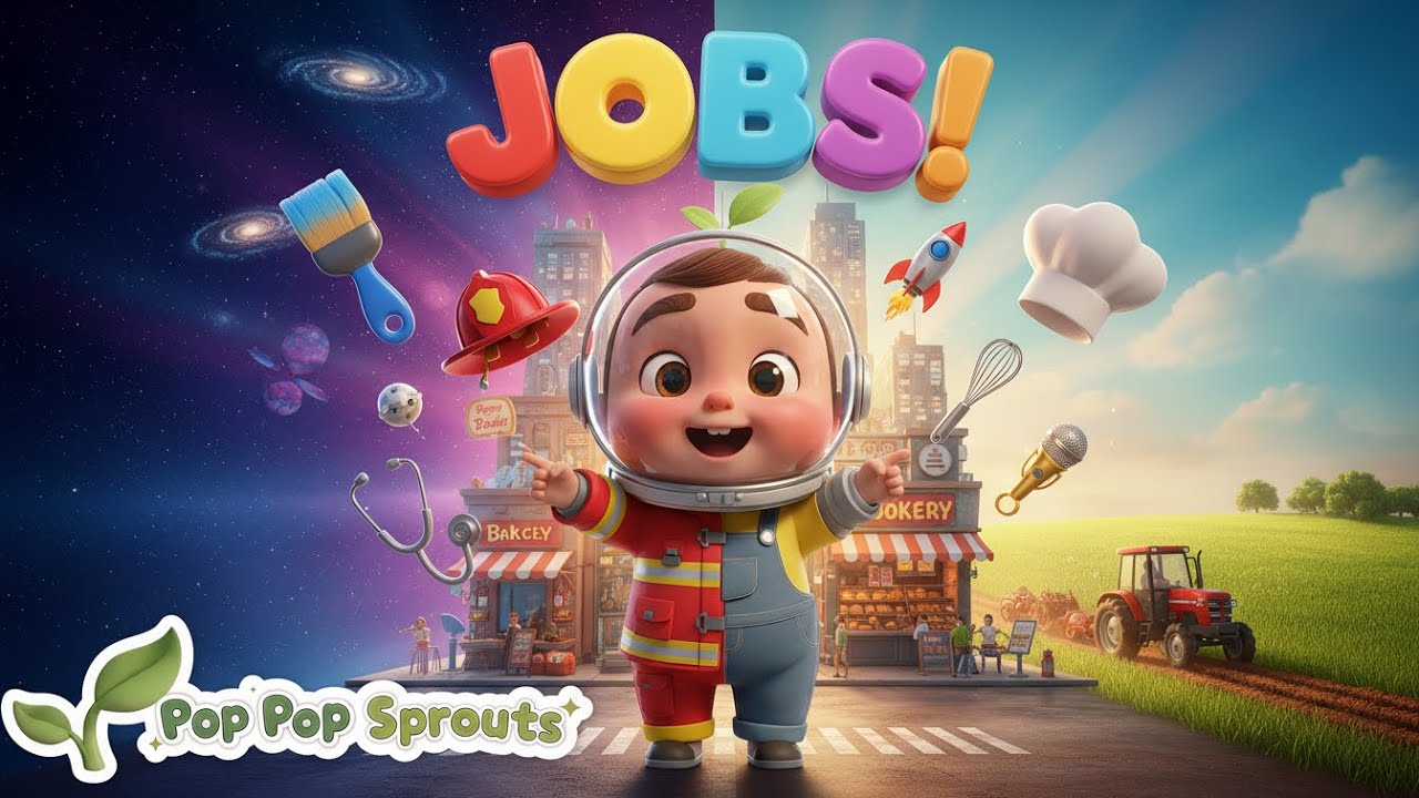 What Do You Want To Be? 👩‍🚒👮‍♂️👩‍⚕️ Popo’s Job Adventure! 🎵 Jobs Song for Kids