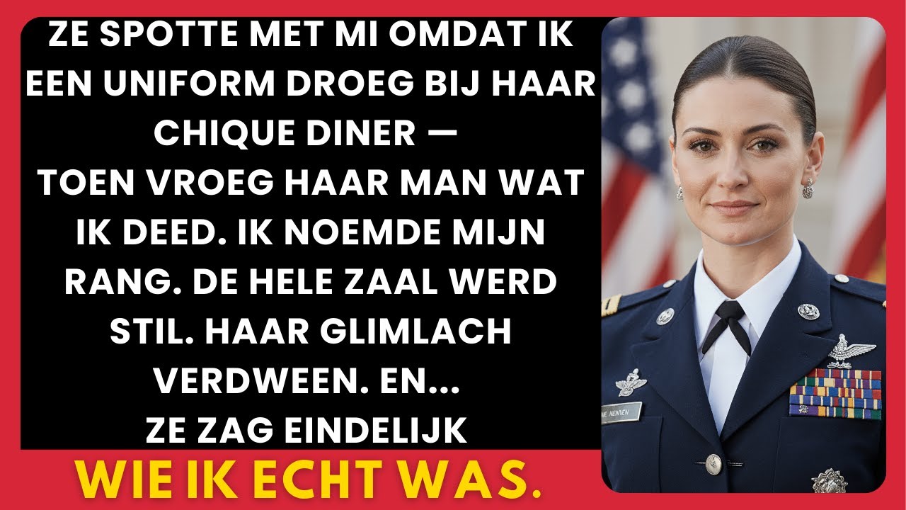 Mijn zus maakte mijn uniform belachelijk tijdens het diner — haar man vroeg: 