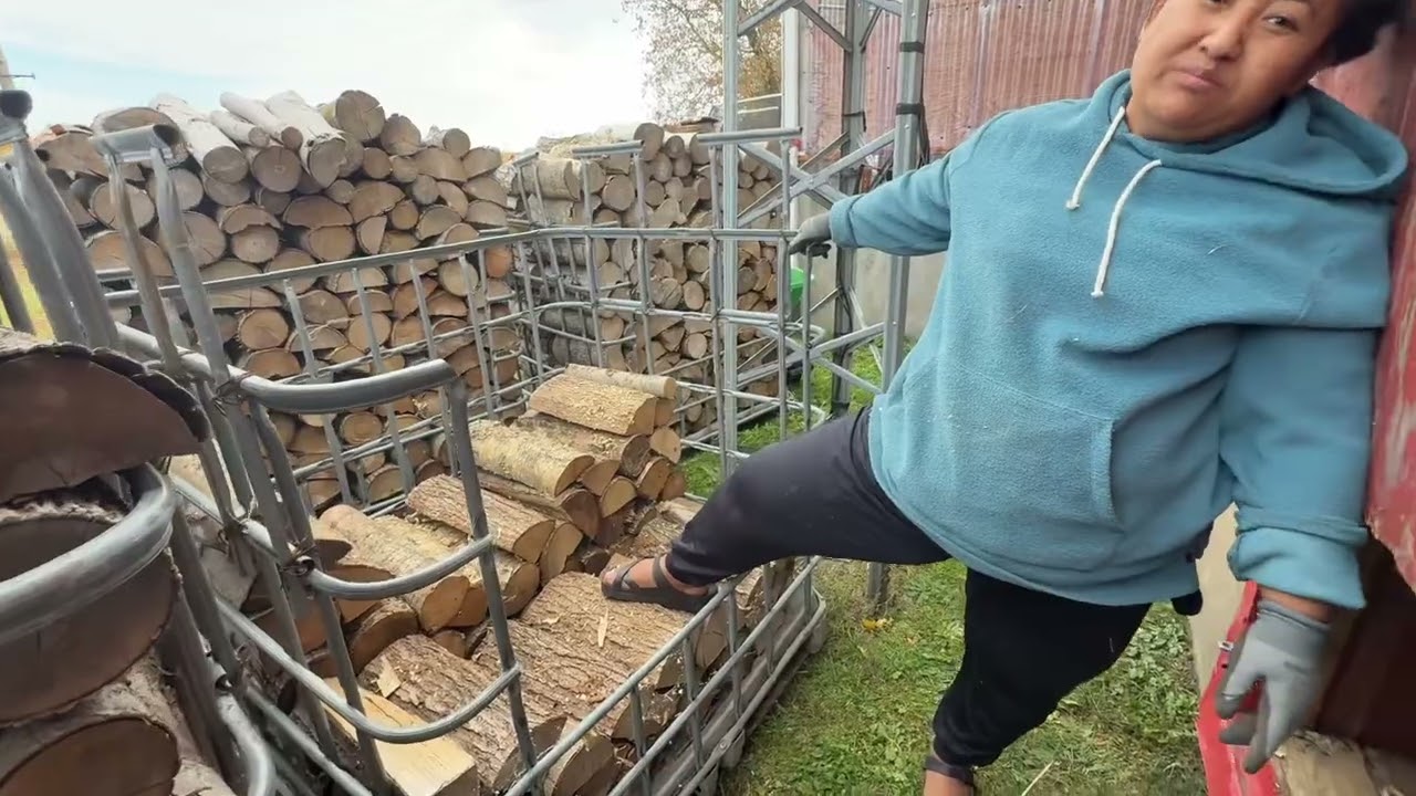 Firewood 🪵 for heating house 🏠 in 🥶 ❄️🌨️🙏🙏🥰🥰⛄️#keepsupporting #family #firewood 