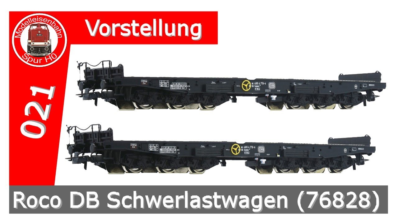 Roco Schwerlasttransportwagen #76828 mit Beladungsbeispiel und Fahrvideo, Epoche IV, Spur H0, DC