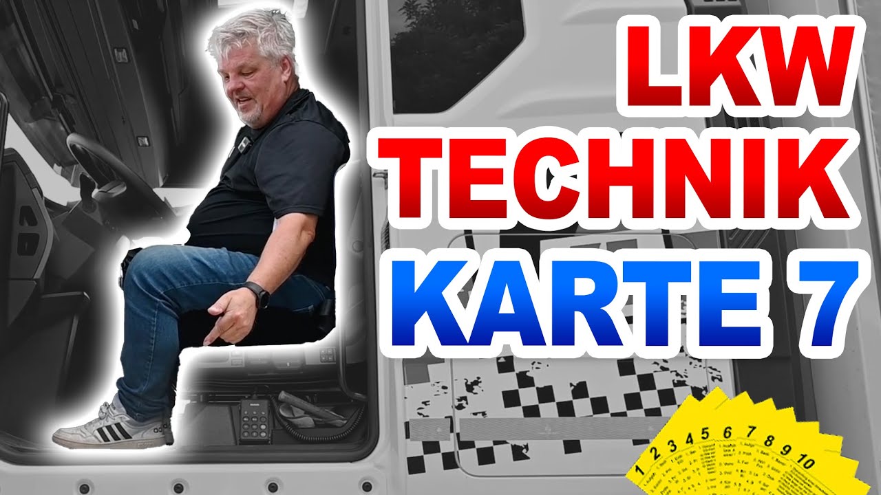 Karte 7 der Abfahrtkontrolle für die Fahrprüfung Klasse C | LKW Technik Karten 🛠️📋