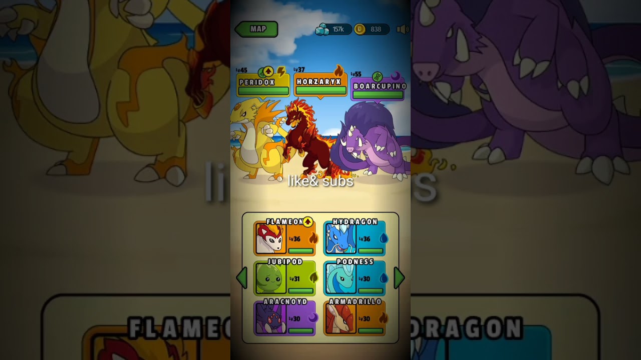 five dymons evolving in dymons world game 