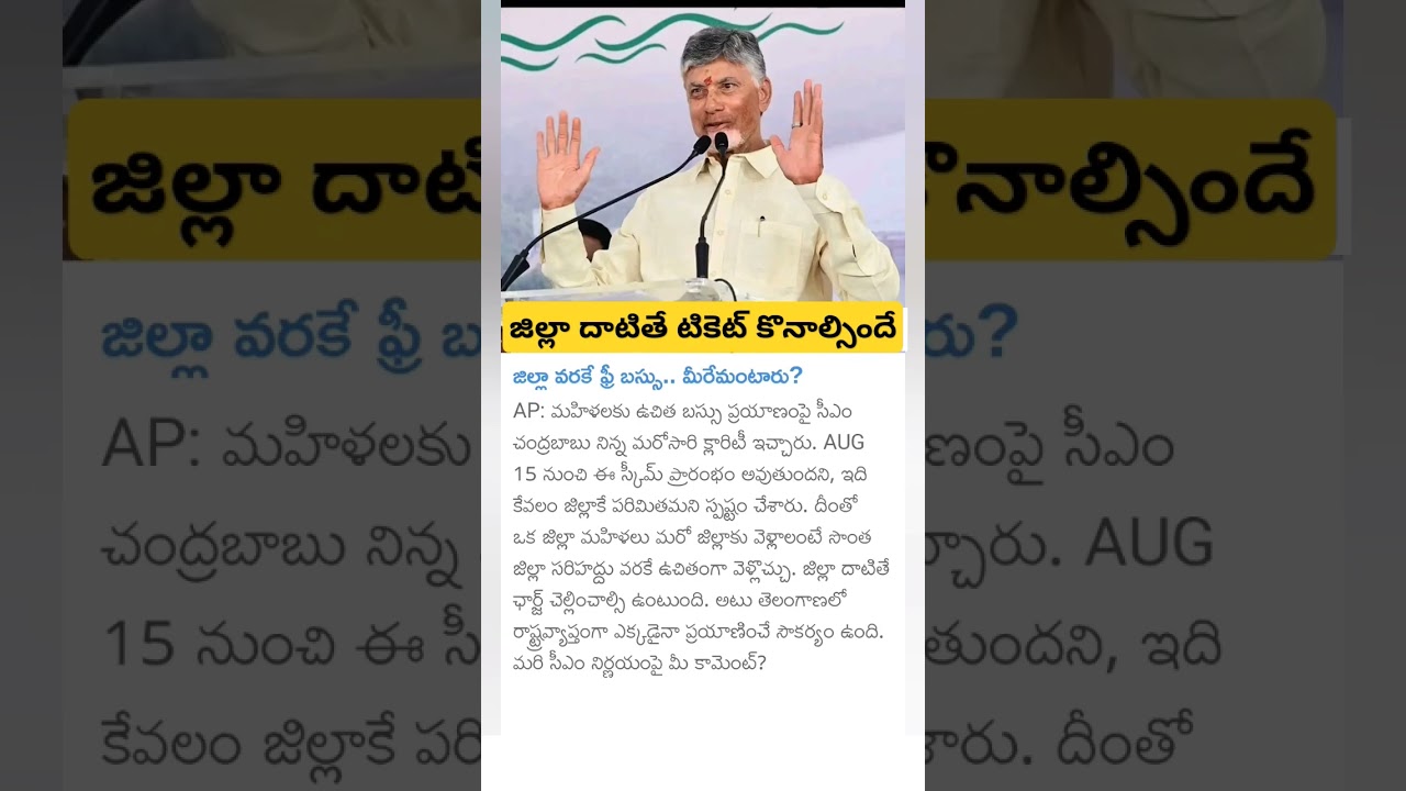 CM Chandrababu about free bus service in AP
