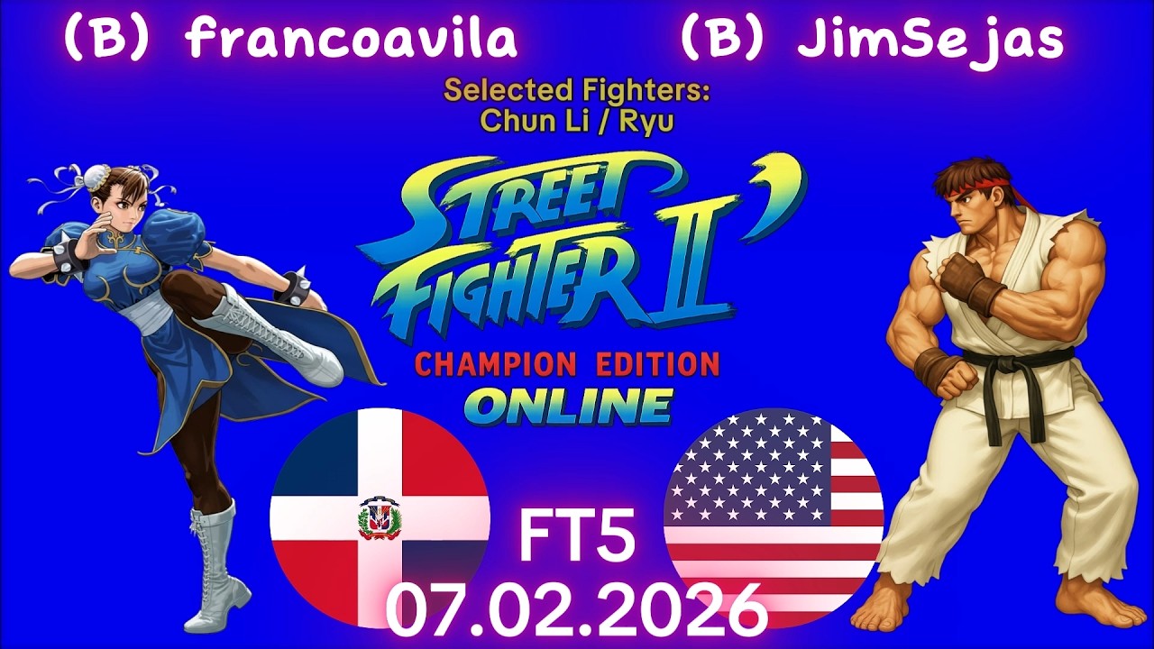 francoavila VS. JimSejas - ONLINE MATCH! - Street Fighter II' Champion Edition - FT5 - 07.02.2026