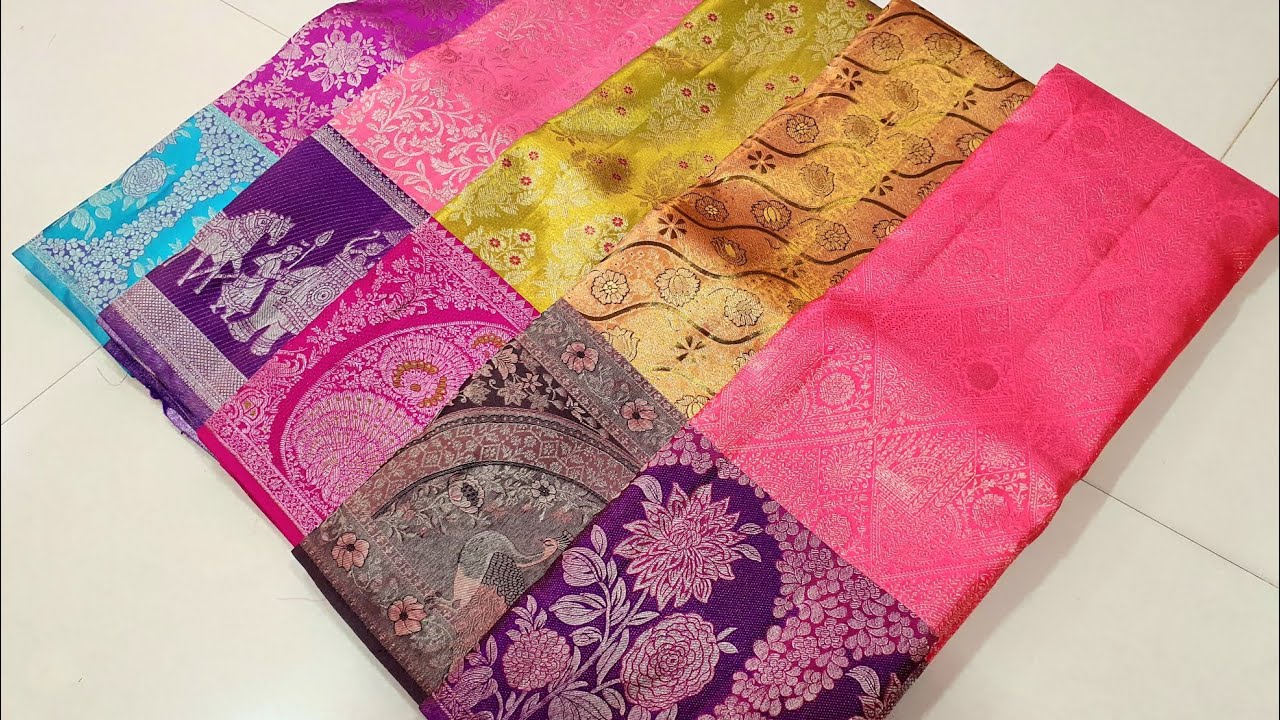 Pure 1 gram Gold Zari Kanchipuram Silk Sarees Collection Bridal Silk Sarees Design 