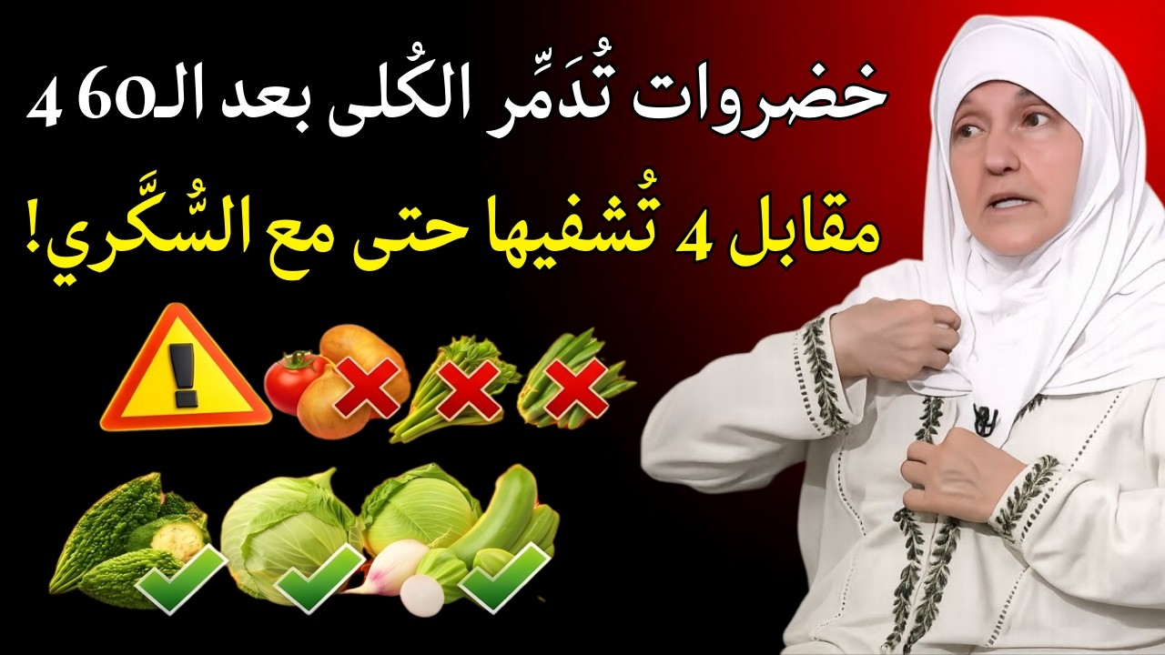 4 خضروات تُدَمِّر الكُلَى بعد الـ60 مقابل 4 تُشفيها حتى مع السُّكَّري! | حكمة الصحة مع د. هيفاء