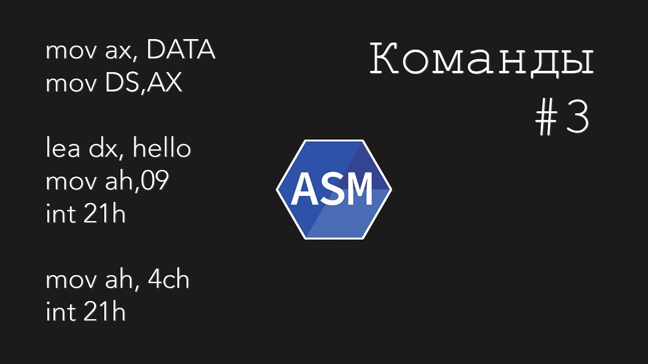 Assembler. Команды mov, add, sub, div, mul [#3]