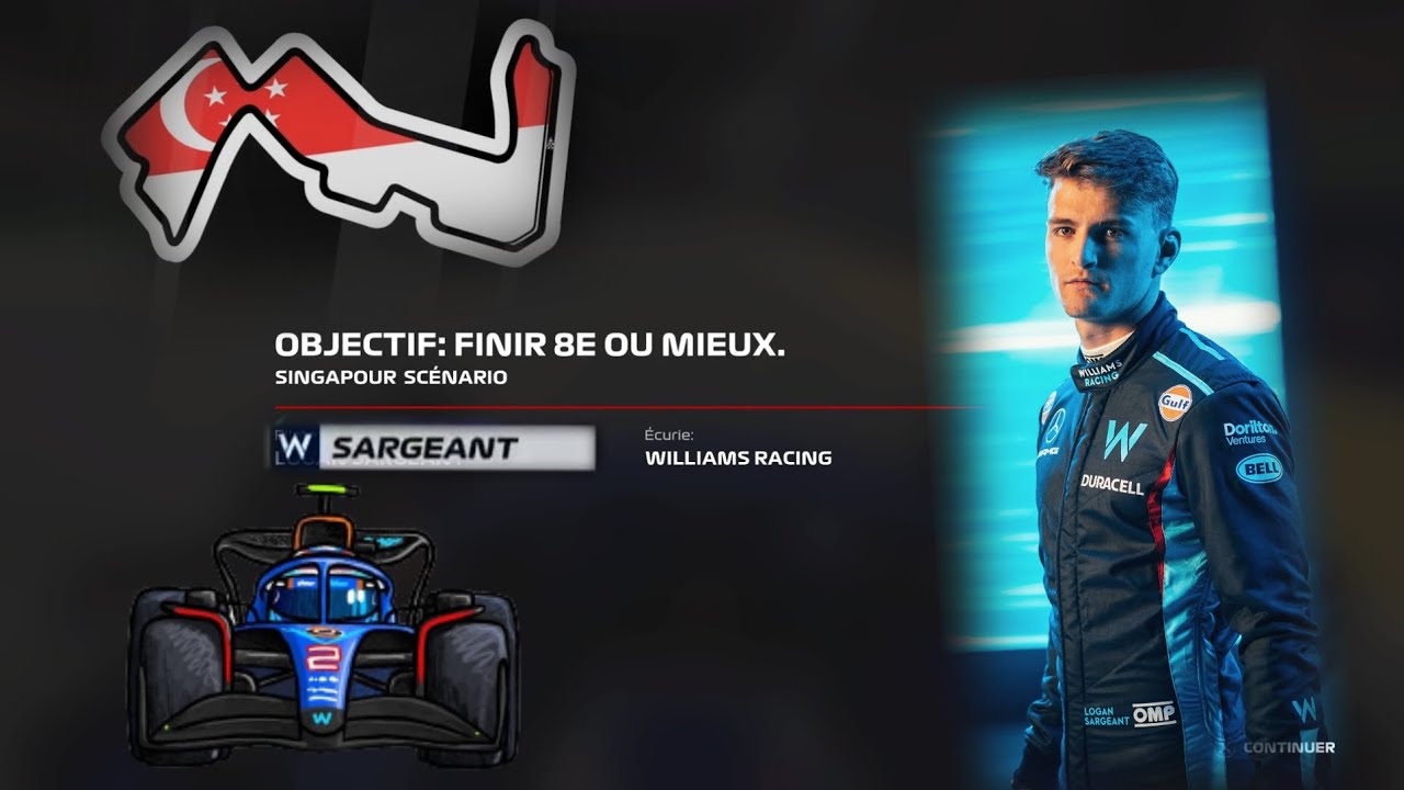 F1 23 - Weekly Event - Logan Sargeant 🇺🇲 (Williams 🇬🇧) at Marina Bay Street Circuit 🇸🇬