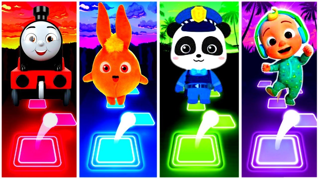 Thomas Train - SunnyBunnies - Baby Bus - Cocomelon - Tiles Hop  Edm Rush  Game 