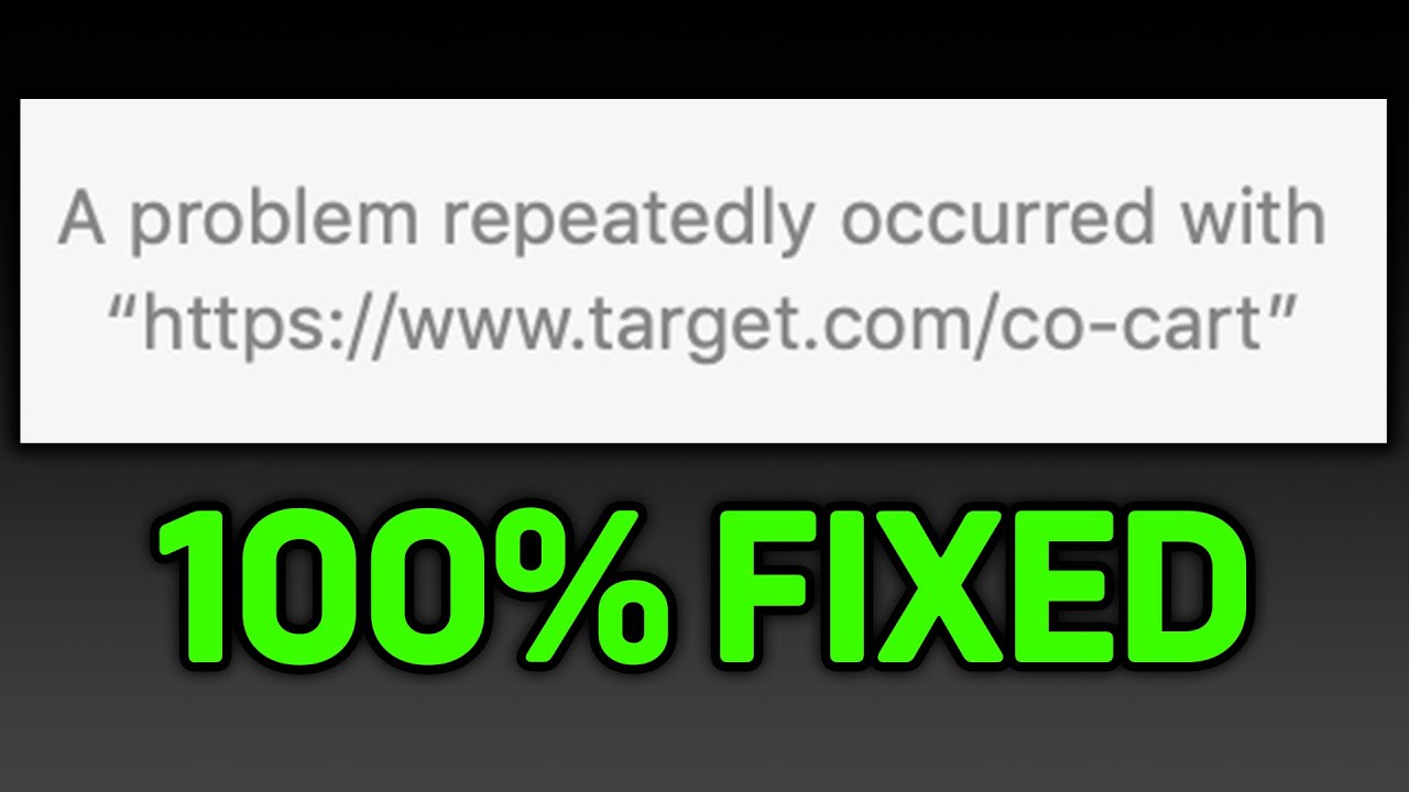 Safari A Problem Repeatedly Occurred FIXED