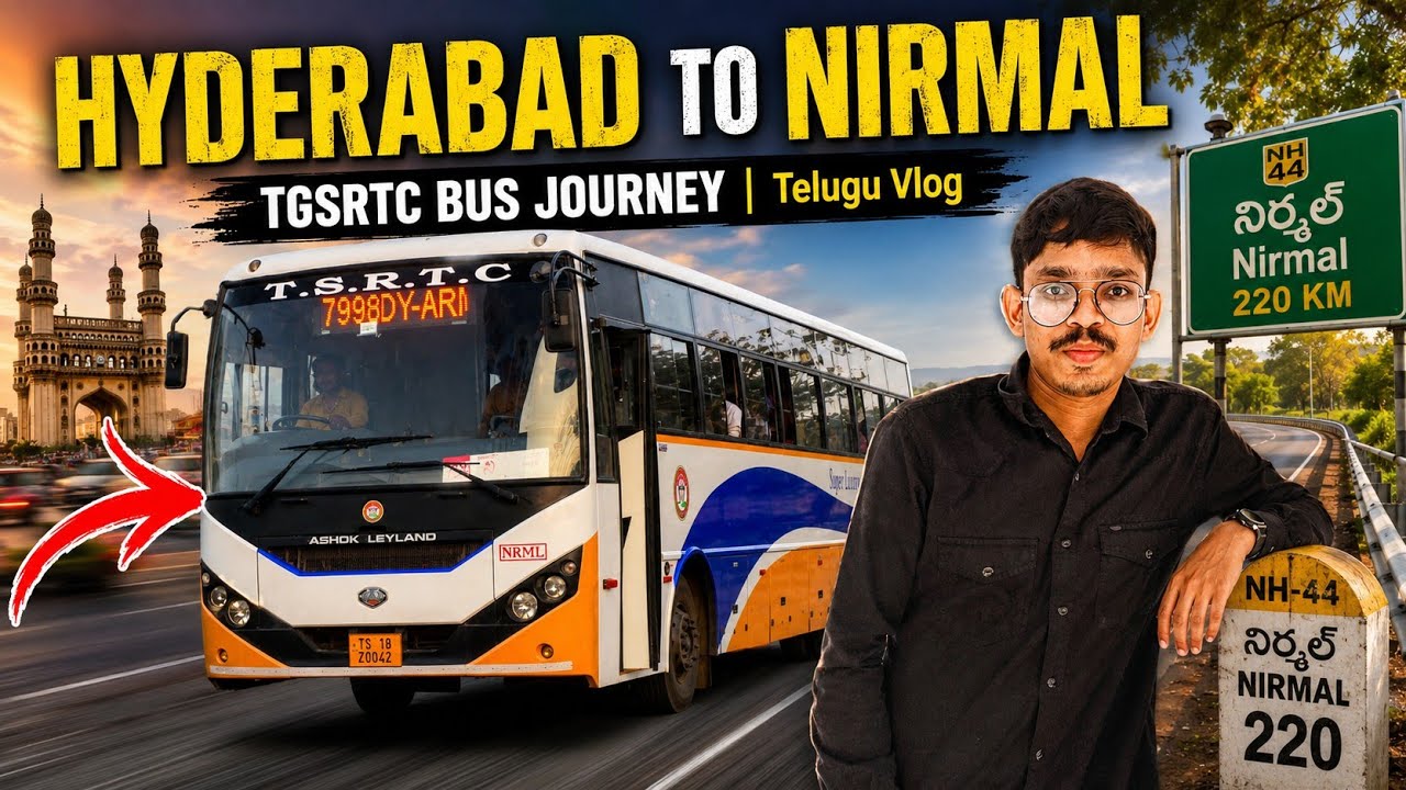 HYDERABAD TO NIRMAL BUS JOURNEY IN TSRTC SUPER LUXURY | NIGHT JOURNEY IN SUPER LUXURY BUS |