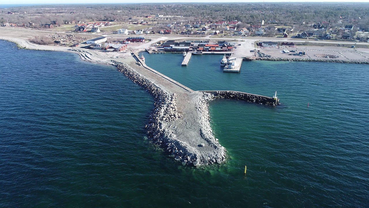 Byxelkrok utbyggnad av hamnen februari 2019
